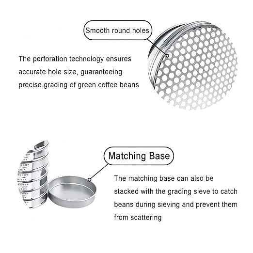 Coffee Bean Grading Sieve Set, 8 Inch Stainless Steel Round Sifter - Image 5