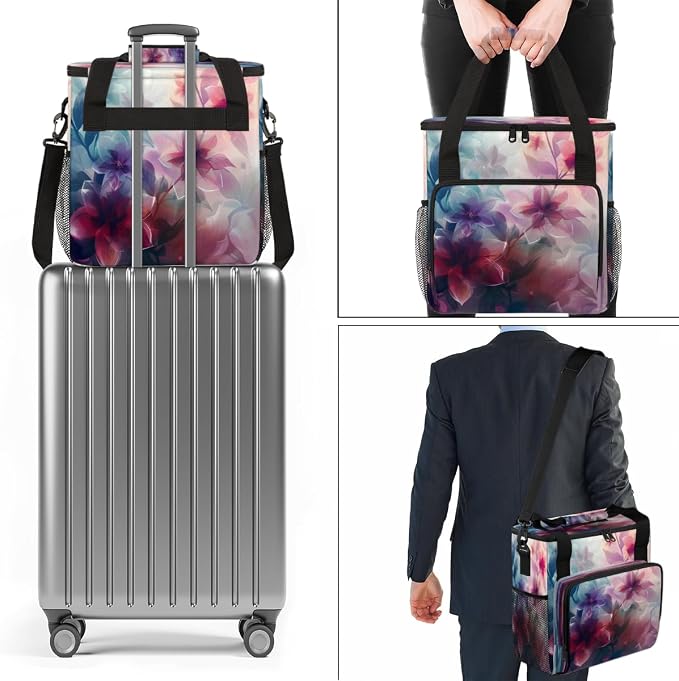 Floral Flower Purple Pink Coffee Machine Bag Compatible - Image 7