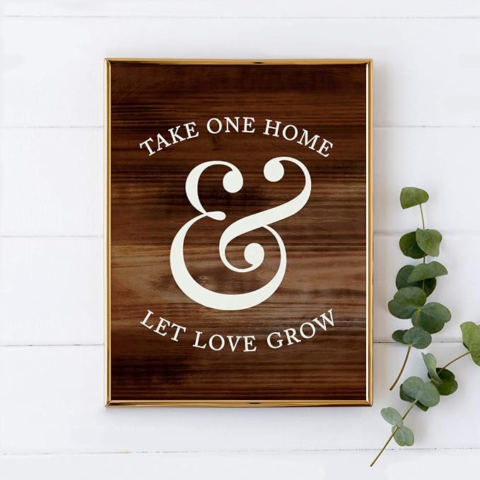 Andaz Press Wedding Party Signs, Rustic Wood Print, 8.5x11-inch, Please Take - Image 2