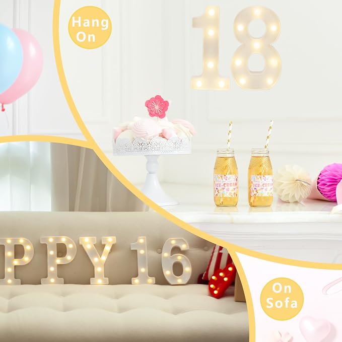 LED Marquee Number 70 Light Up Sign, Happy 70th Birthday Decorations - Image 6