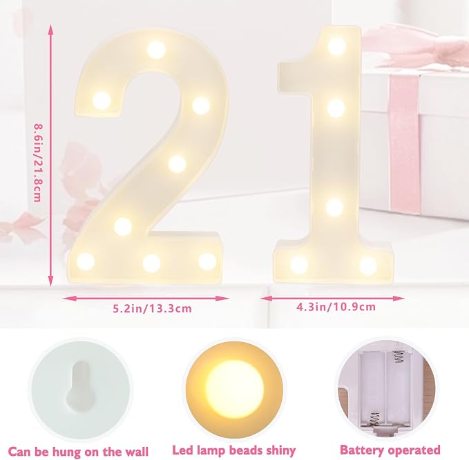 21 LED Marquee Number, 21st Birthday Letter Lights - Image 2