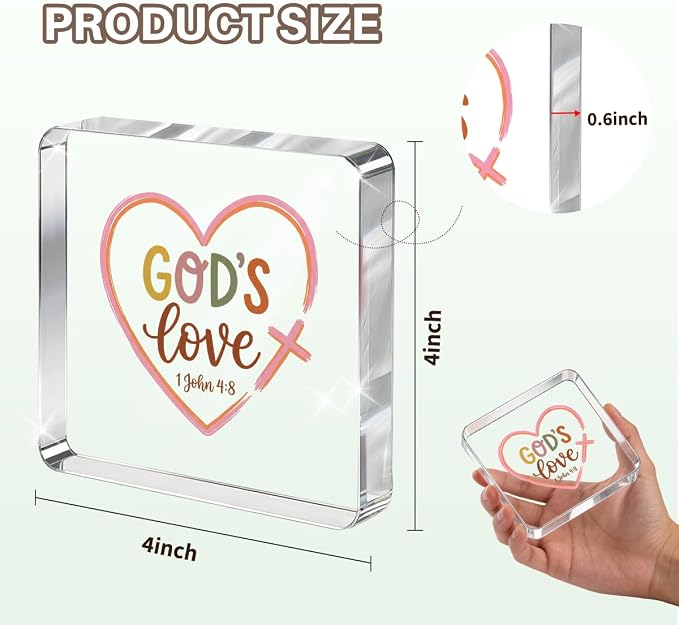 Christian Gifts for Women Desk Decor, Inspirational Religious Decor Acrylic Sign - Image 2