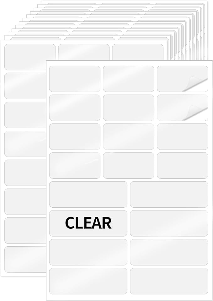 Transparent Stickers Labels, Removable by STARLIBOO