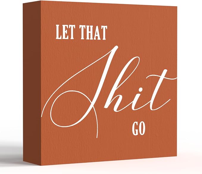 Funny Bathroom Sign, Humorous Farmhouse Shelf & Desktop Sign by ENGVZ