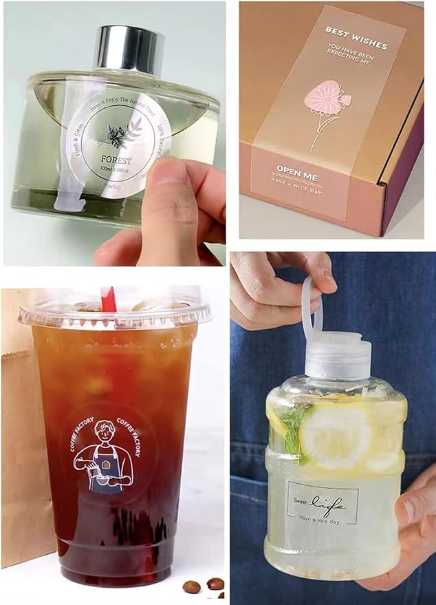 30 to 1000pcs Custom Clear Stickers Personalized Logo Labels Round Transparent - Image 5