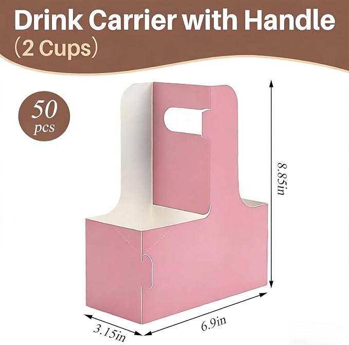 50 Pack 2 Cup Drink Carrier - Image 2