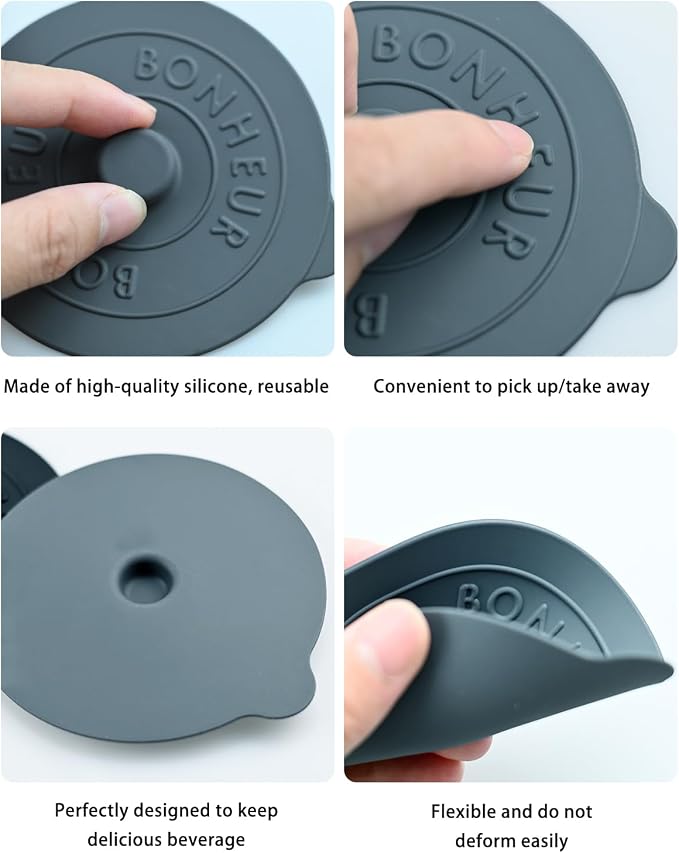 4pcs Silicone Lids for Cups, Colorful Silicone Cup Covers Reusable Dust-Proof - Image 3