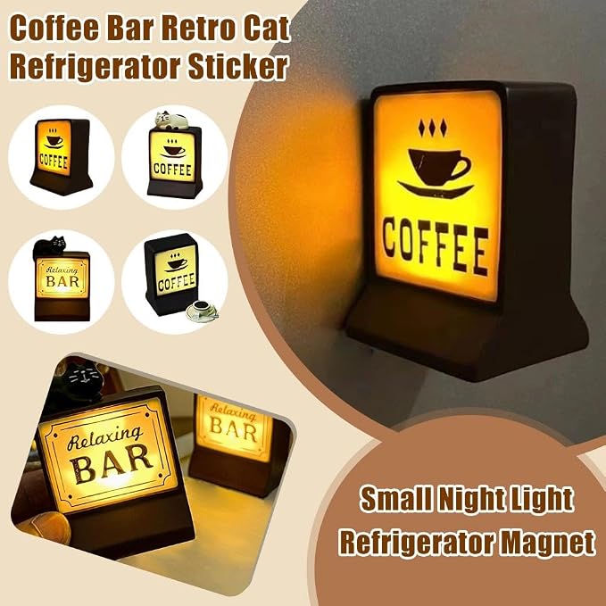 Coffee Lamp Refrigerator Magnets, Cute Cat Refrigerator Magnet - Image 2