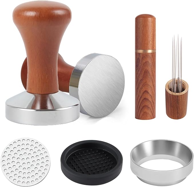 51mm Espresso Accessories Kit, Wooden Handle Espresso Tamper, WDT Tool by Unknown