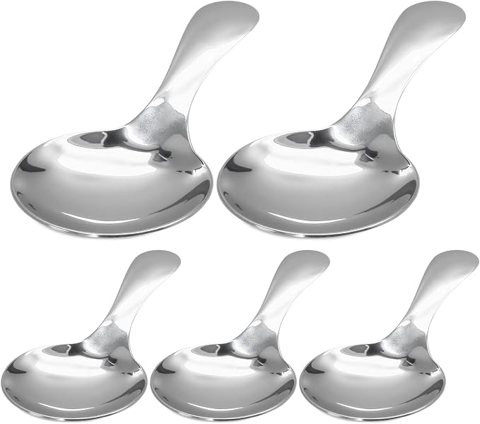 5 Pack Short Handle Scoops, Stainless Steel Mini Scoops Small Spoons, Versatile by Unknown