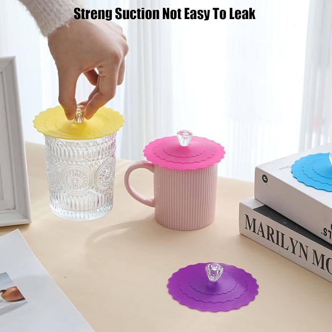 Silicone Cup Covers ， Multicolored Silicone Lids - Image 3