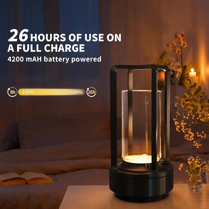 2 Pack Cordless Table Lamps, Rechargeable LED Decorative Lamp - Image 5