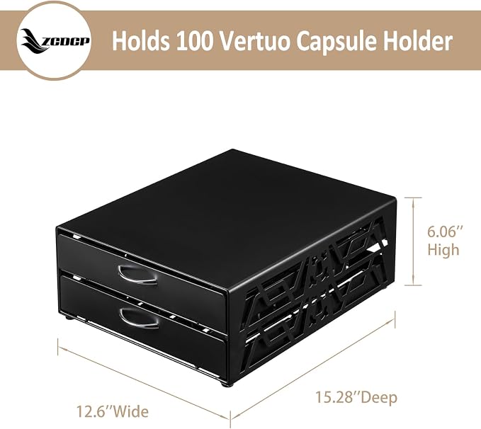 ZCDCP 2-Tier 100-Capacity Vertuo Pod Organizer - Image 2