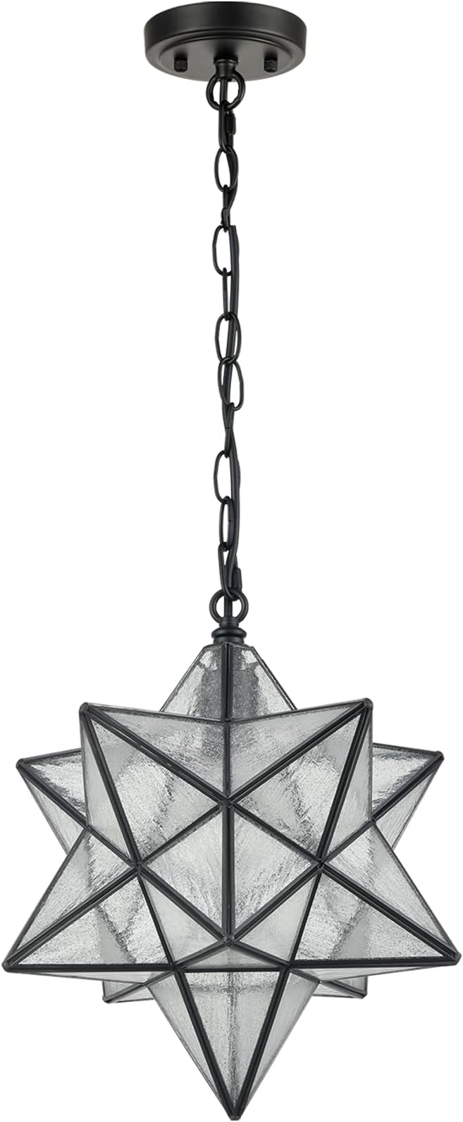 14'' Moravian Star Pendant Light Seeded Glass Star Lights - Image 2
