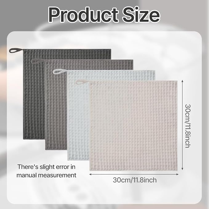 4 Pcs Barista Towels 11.8 Inch Waffle Weave Microfiber Cloths - Image 2