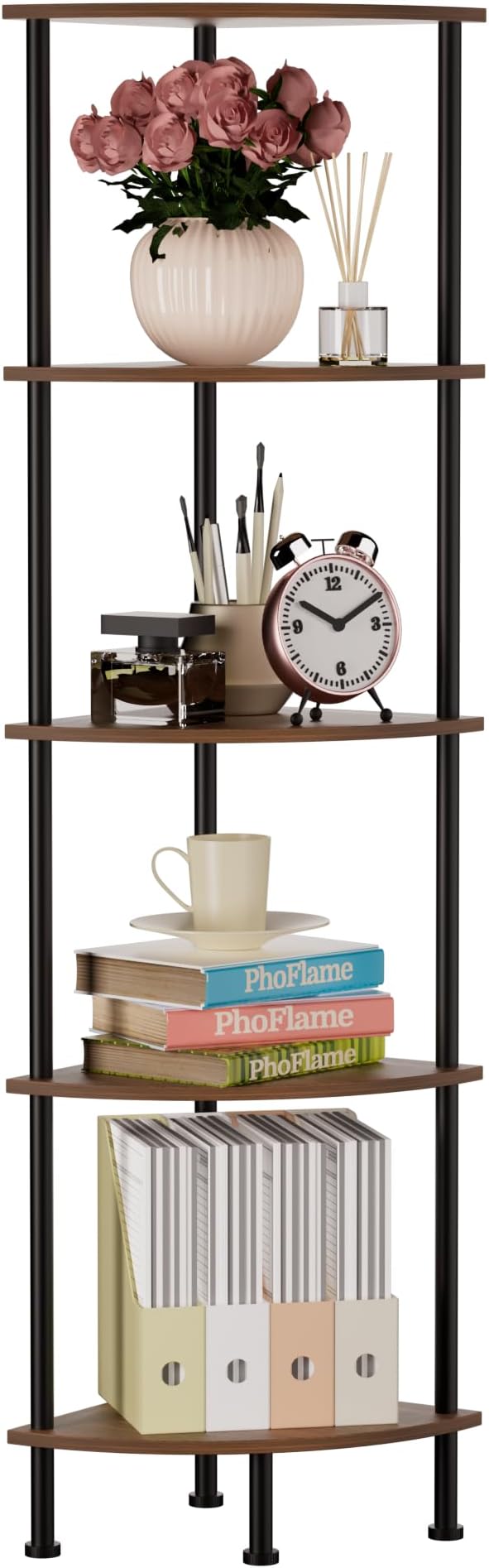 5-Tier Corner Shelf Stand, Tall Display Shelf, Plant Stand, Storage Standing by PhoFlame