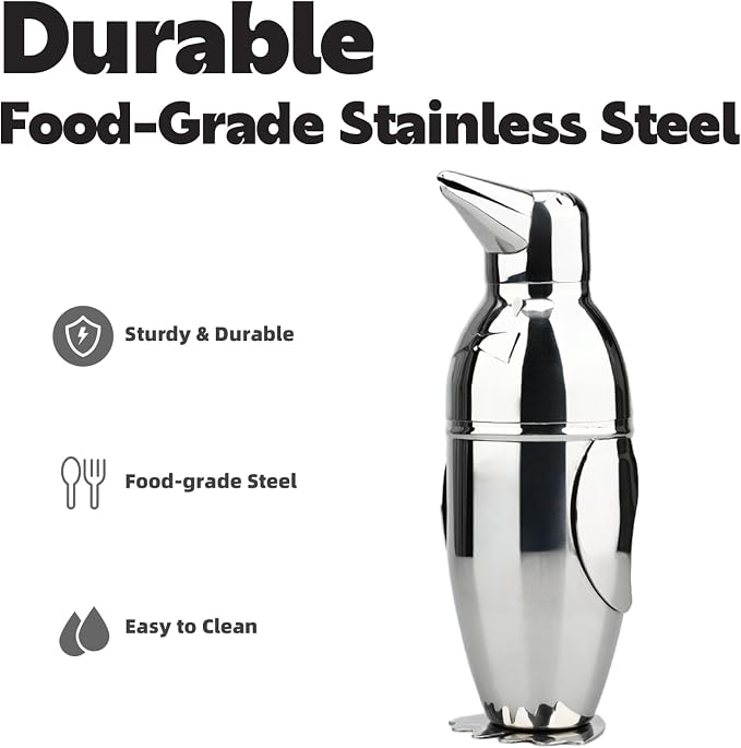 Penguin Cocktail Shaker, Bartender Shakers 17oz - Image 4