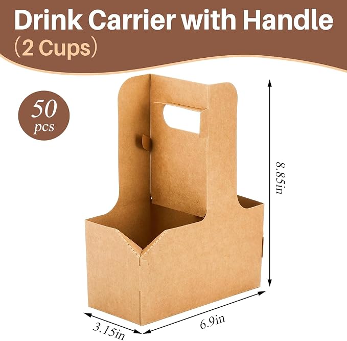 50 Pack 2 Cup Drink Carrier - Image 2