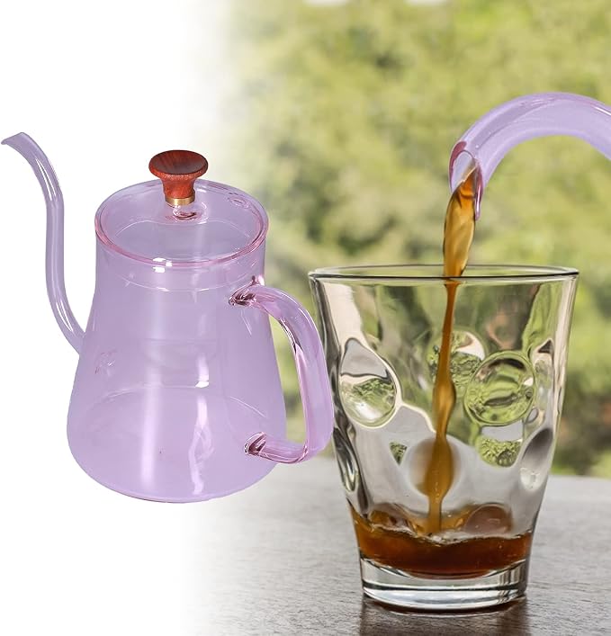 Glass Coffee Kettle, High Borosilicate Crystal Clear Gooseneck Spout, 350ml - Image 6