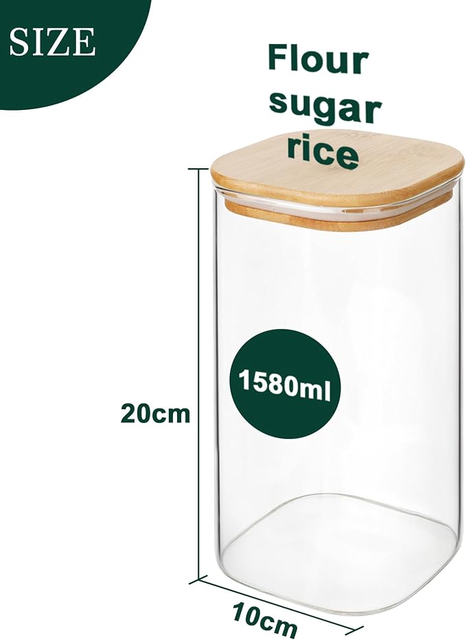LIBWYS Kitchen Glass Jars Set - Image 3