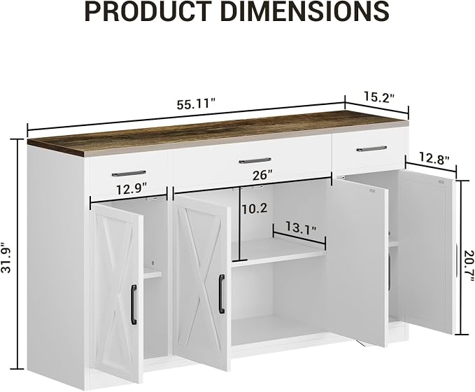 Modern Buffet Sideboard Kitchen Storage Cabinet - Image 2