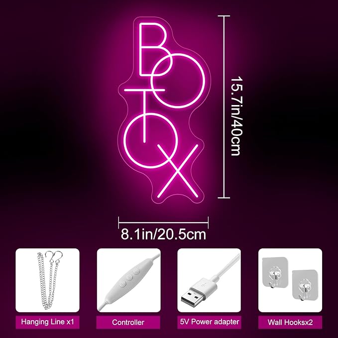 Botox Logo Neon Sign, Botox Filler Led Light, Open Welcome Neon Lights - Image 3