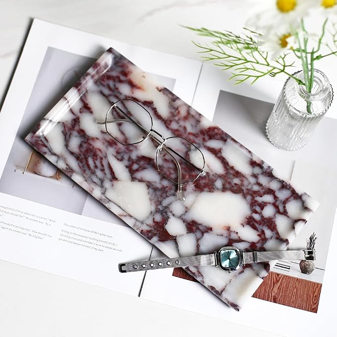 DUANYAN Natural Marble Tray, Coffee Table, Paper Cup, Cake Display, Coffee bar - Image 6