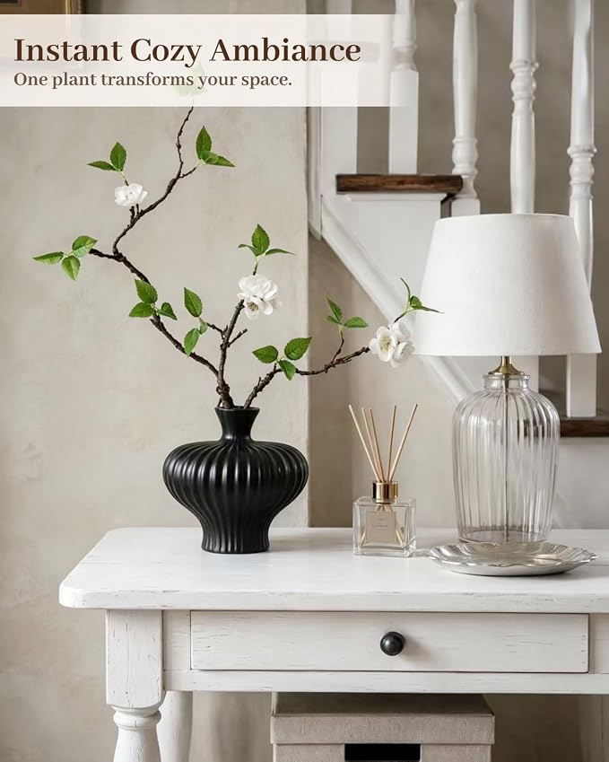 22'' Budded Faux Stem with Vase, Fake Branches in Vase - Image 8