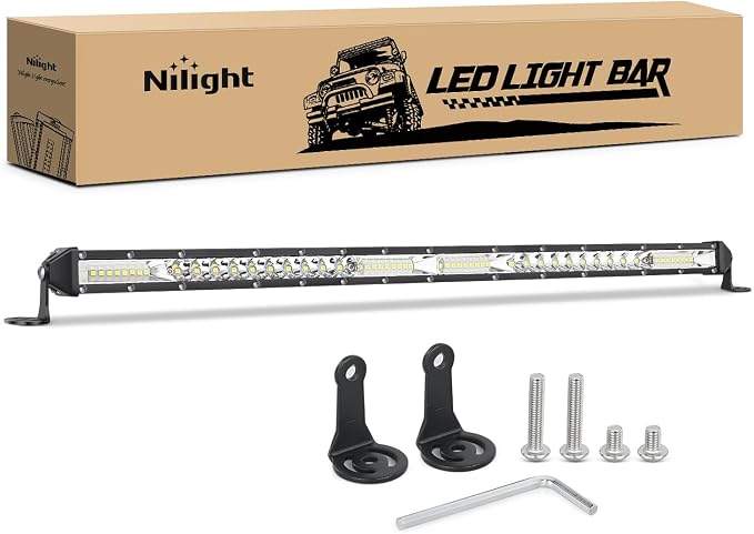 Nilight Slim LED Light Bar 21 Inch 52LED Single Row Spot Flood Combo Fog by Nilight
