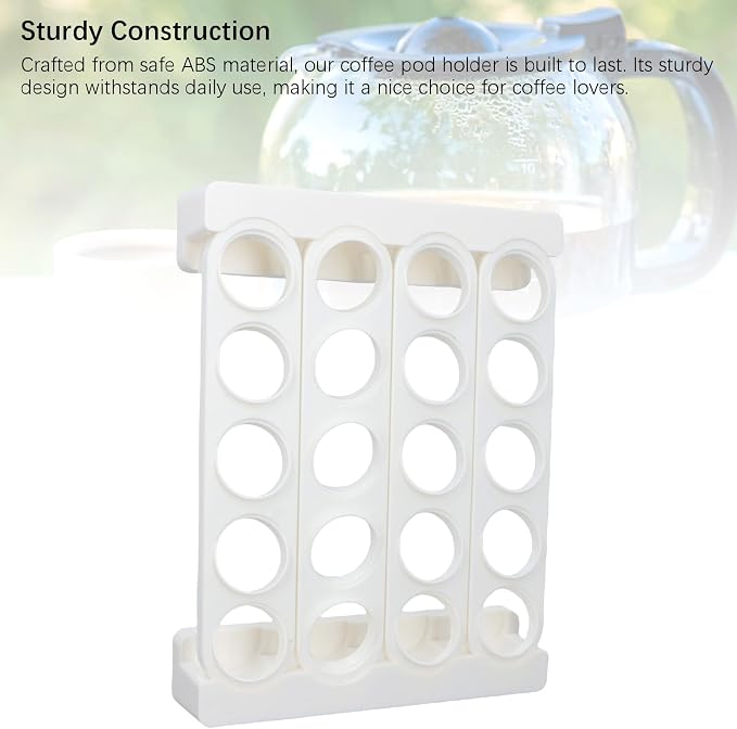 Coffee Pods Display Rack, 24.5x32x4.2cm / 9.6x12.6x1.7in 20 Pots Wall Mountable - Image 8