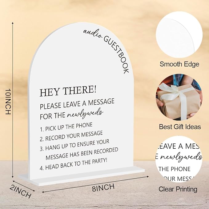 Audio Guest Book Sign, Wedding Engagement Bridal Shower Decor - Image 2