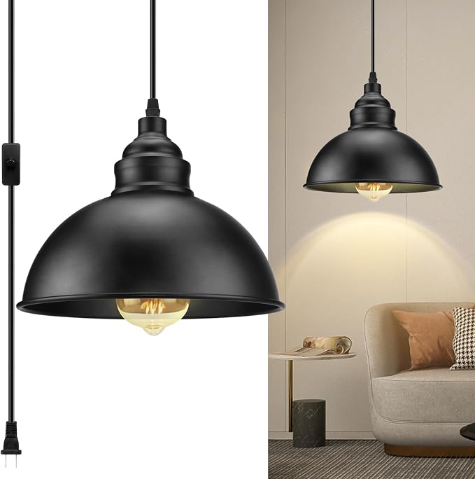 Plug in Pendant Light, 15FT Hanging Lights by SoodMi
