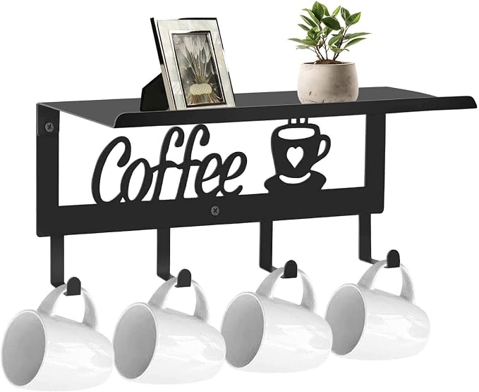 Wall Mounted Coffee Mug Holder, Mug Rack by Unknown