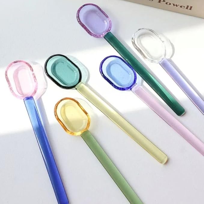 Glass Spoons 5/6 Pieces by Unknown