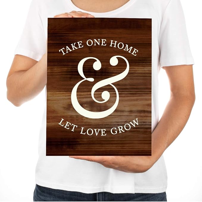 Andaz Press Wedding Party Signs, Rustic Wood Print, 8.5x11-inch, Please Take - Image 3