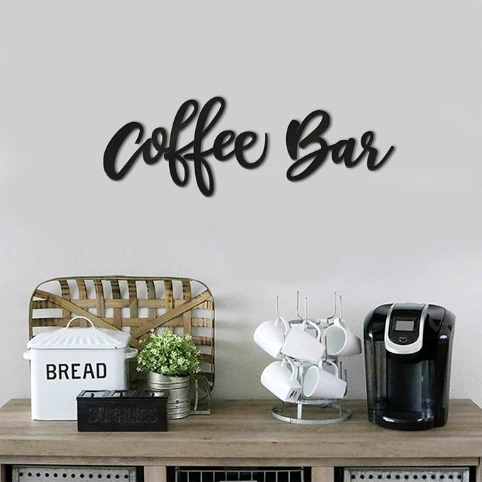 Huray Rayho Wooden Coffee Bar Wall Sign Kitchen Decor Station Letter Sign Art by HurayRayho