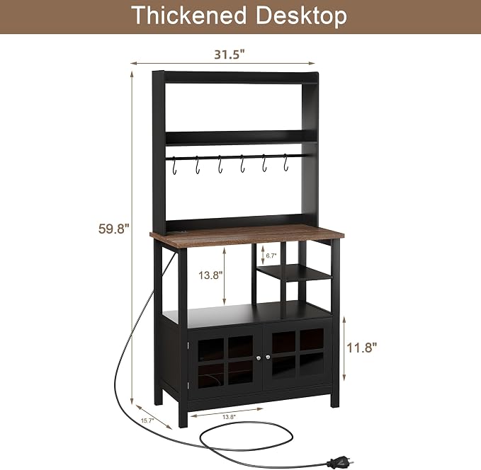 ChooChoo Farmhouse Coffee Bar Cabinet - Image 6