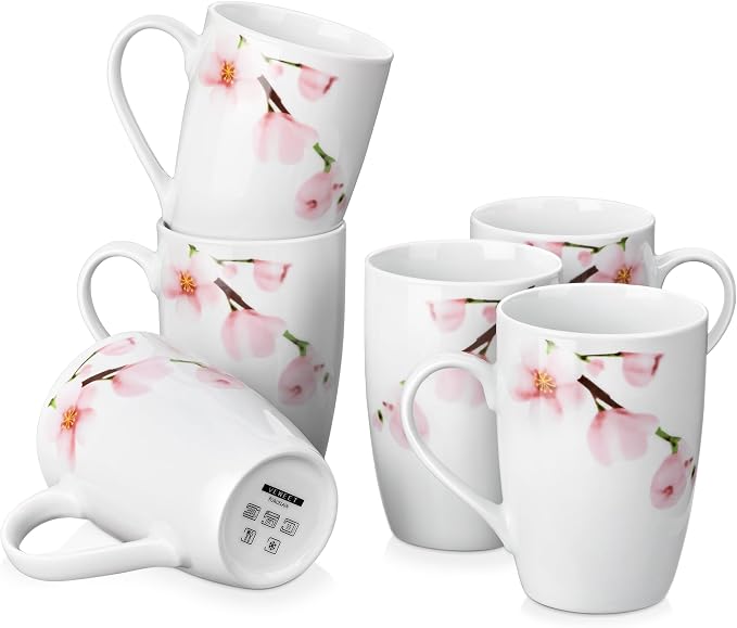 VEWEET Large Coffee Mugs Set of 6, 16 OZ Coffee Cups Set by VEWEET