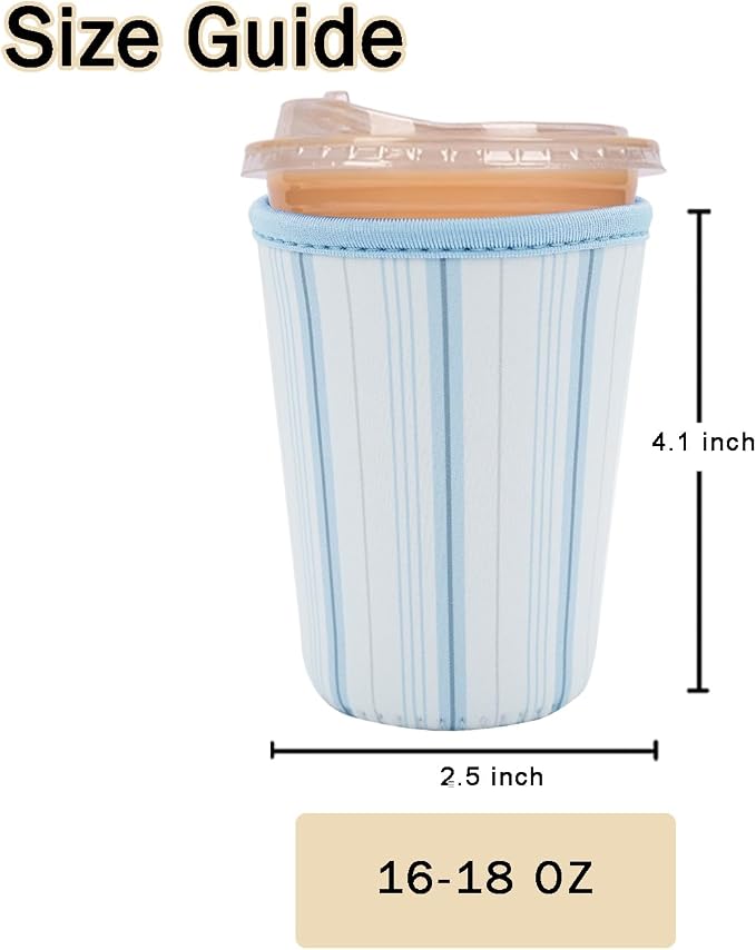 Reusable Insulated Sleeve for Iced Coffee Cup, Coffee Neoprene Sleeve for Cold - Image 5