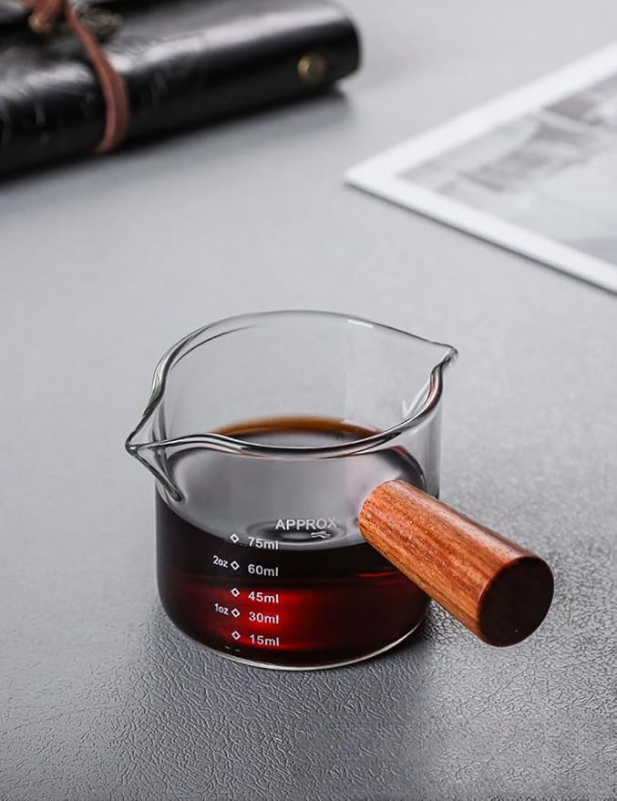 Espresso cup, small milk cup, side handle double V-mouth glass measuring cup - Image 4
