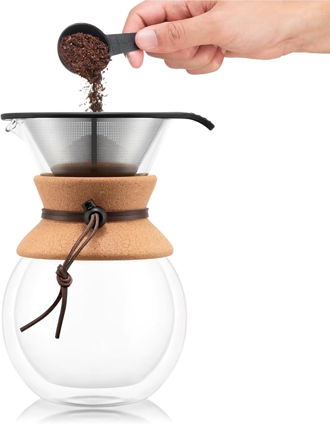 Bodum 34oz Pour Over Coffee Maker, High-Heat Borosilicate Glass - Image 3