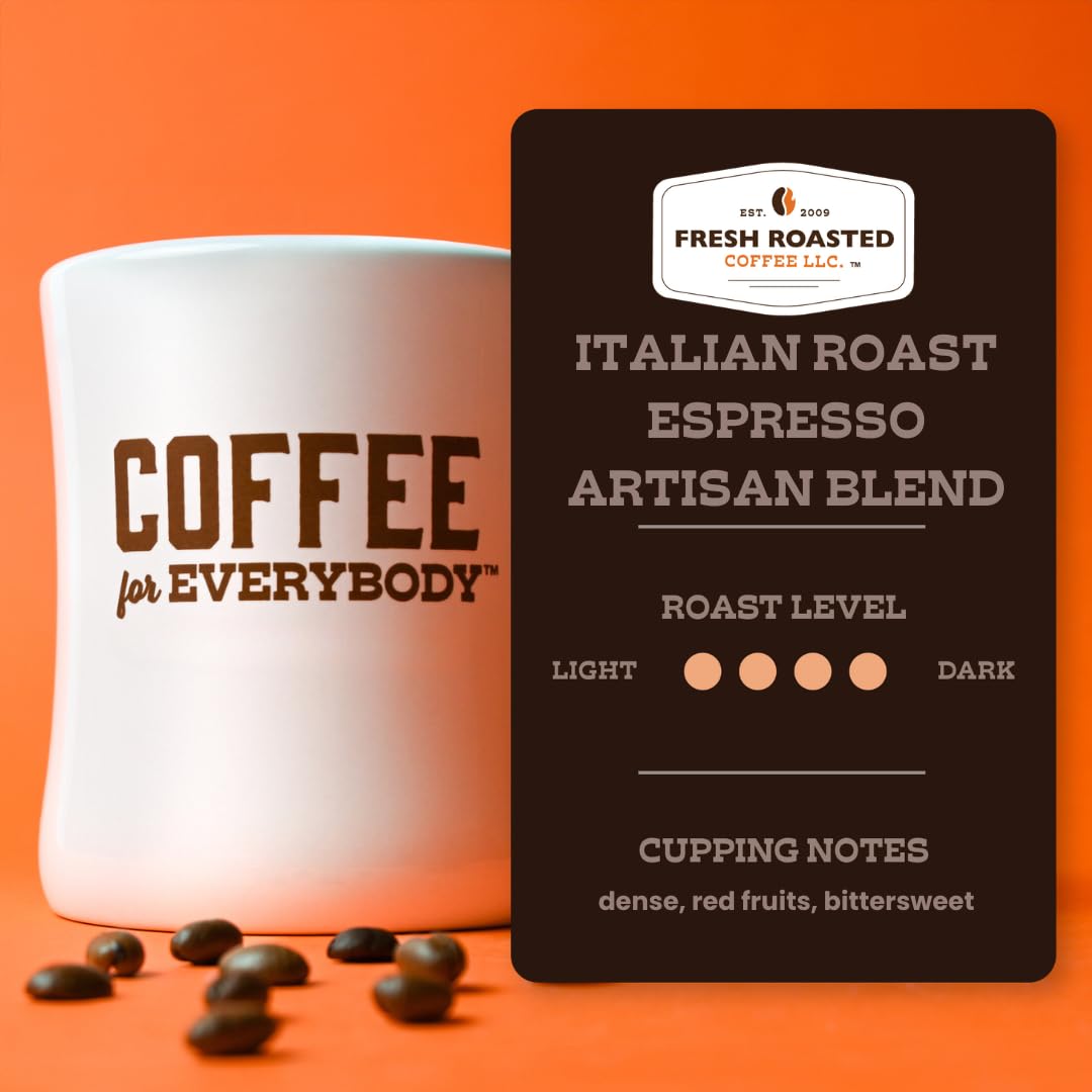 Fresh Roasted Coffee, Italian Roast, 5 lb (80 oz), Dark, Kosher, Ground
