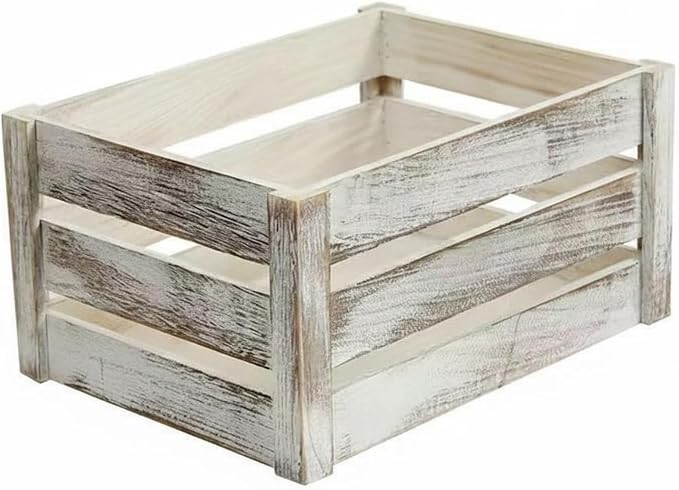 Wooden Storage Crate Sturdy Plant Holder Crate Decorative Slatted Wood Box by Unknown