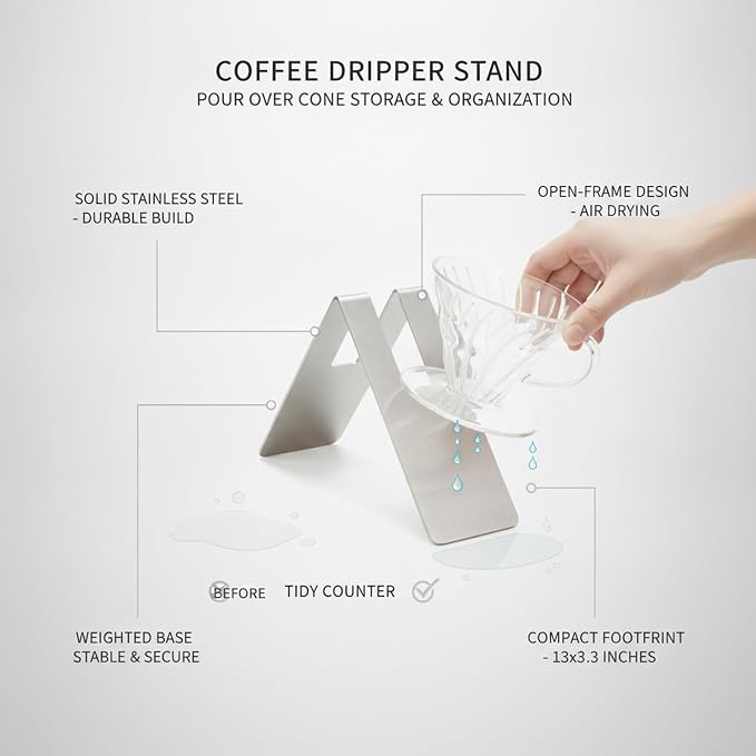 Stainless Steel Pour Over Coffee Dripper Stand - Image 5