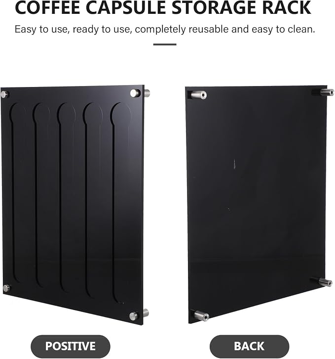 Wall-mounted Coffee Capsules Organizer Rack 3mm Black Acrylic Coffee Pod - Image 7