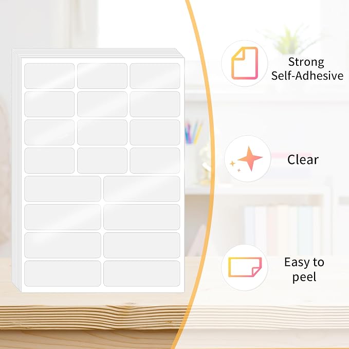 Transparent Stickers Labels, Removable - Image 3