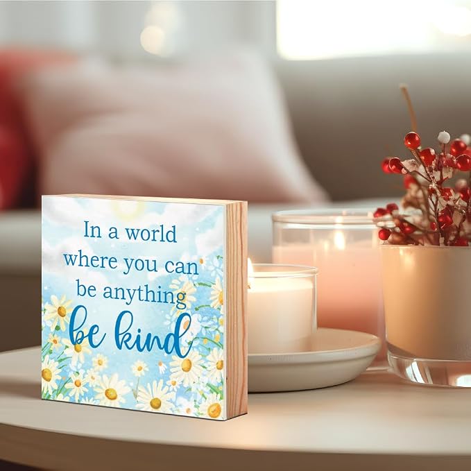 In A World Where You Can Be Anything Be Kind Wood Box Sign, Classroom Decor - Image 3