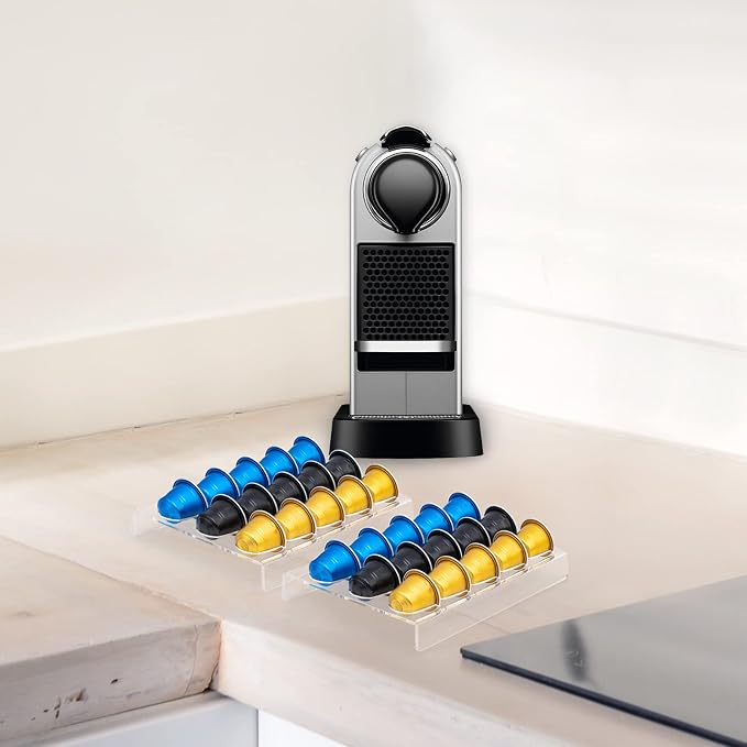 SUMERFLOS 2 Pack Acrylic Clear Coffee Pod Holder Organizer Tray, Coffee Pod - Image 6