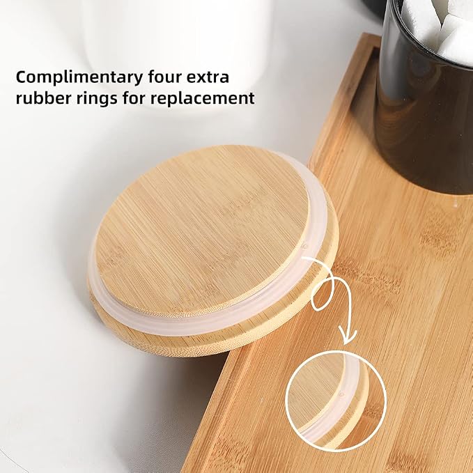 Sweejar Kitchen Canisters Ceramic Food Storage Jar Set, Stackable Containers - Image 6