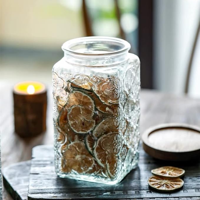 ANSQU Vintage Glass Storage Jar, 34 FL OZ Glass Food Storage Containers - Image 3
